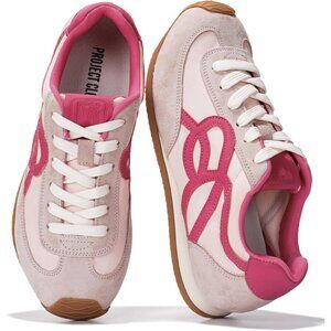 Women's Pink Nude Memory Foam Shoes Lightweight Nonslip Walking Comfort Sneakers